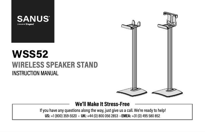Page 1 de la notice Manuel utilisateur Sanus WSS52