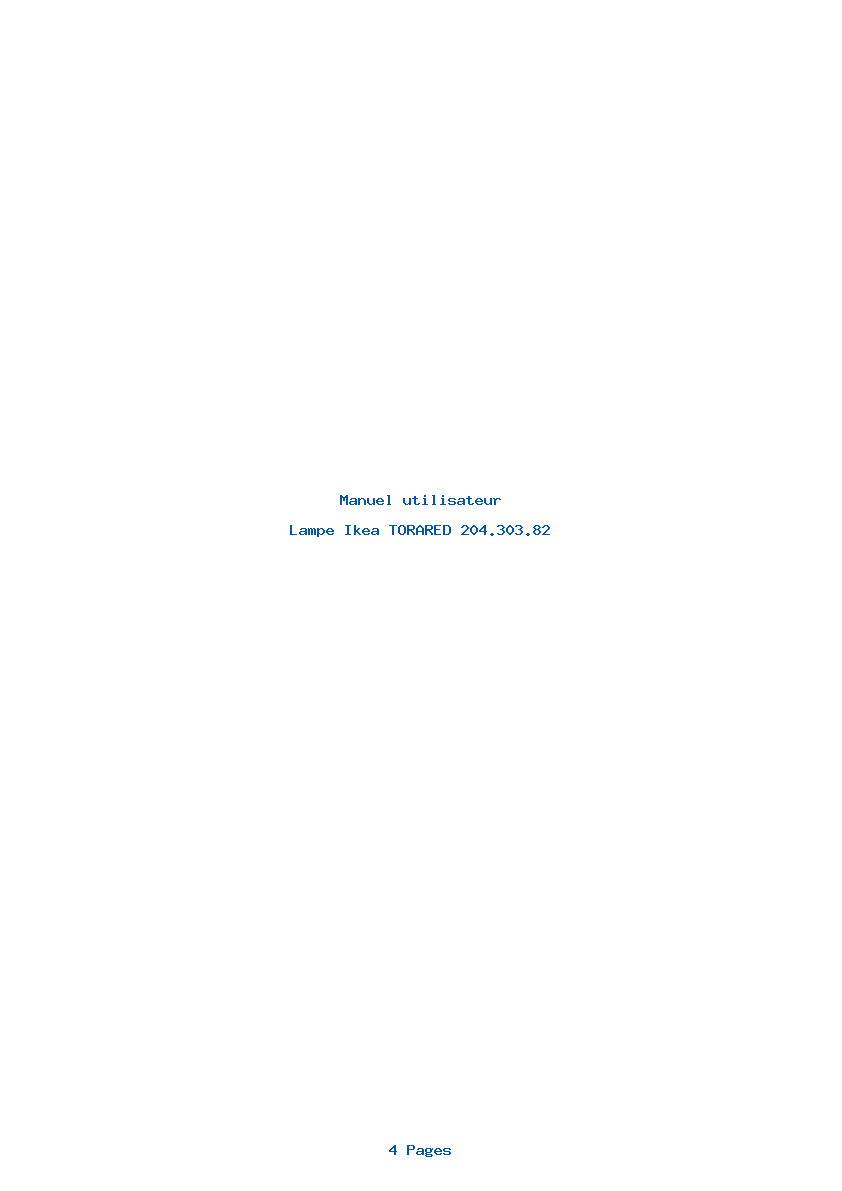 Page 1 de la notice Manuel utilisateur Ikea TORARED 204.303.82