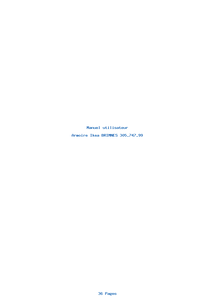 Page 1 de la notice Manuel utilisateur Ikea BRIMNES 305.747.99