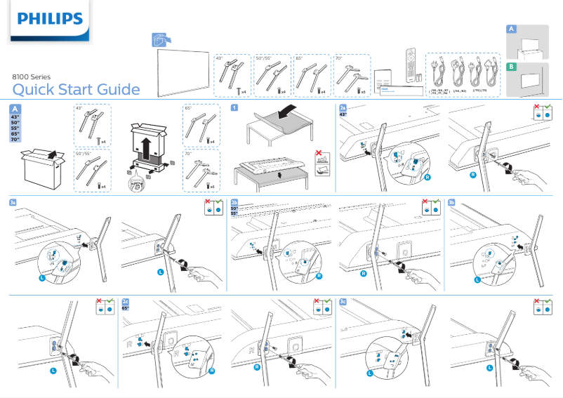 Page 1 of the manual Quick Start Guide Philips 8100 series 70PUT8115