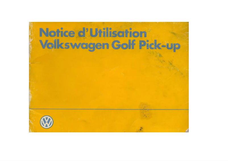 Página 1 del manual Manual de usuario Volkswagen Golf Pick-Up (1983)