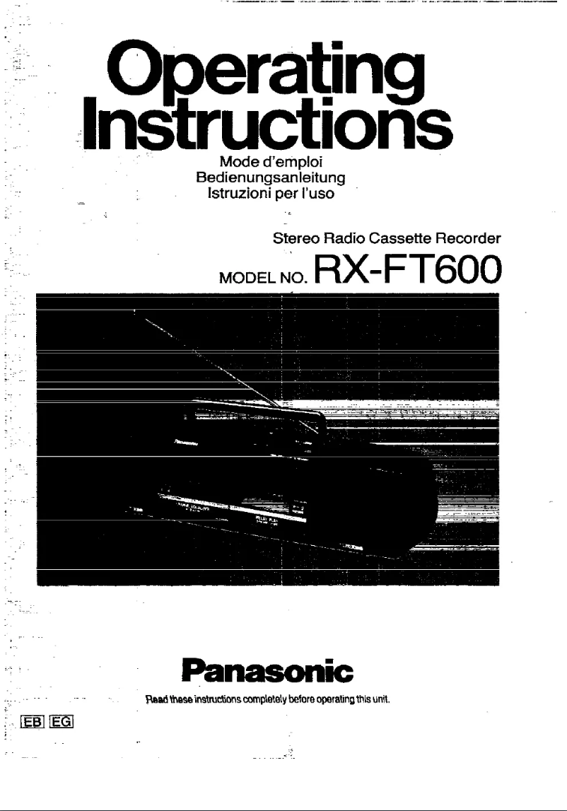 Page 1 de la notice Manuel utilisateur Panasonic RX-FT600