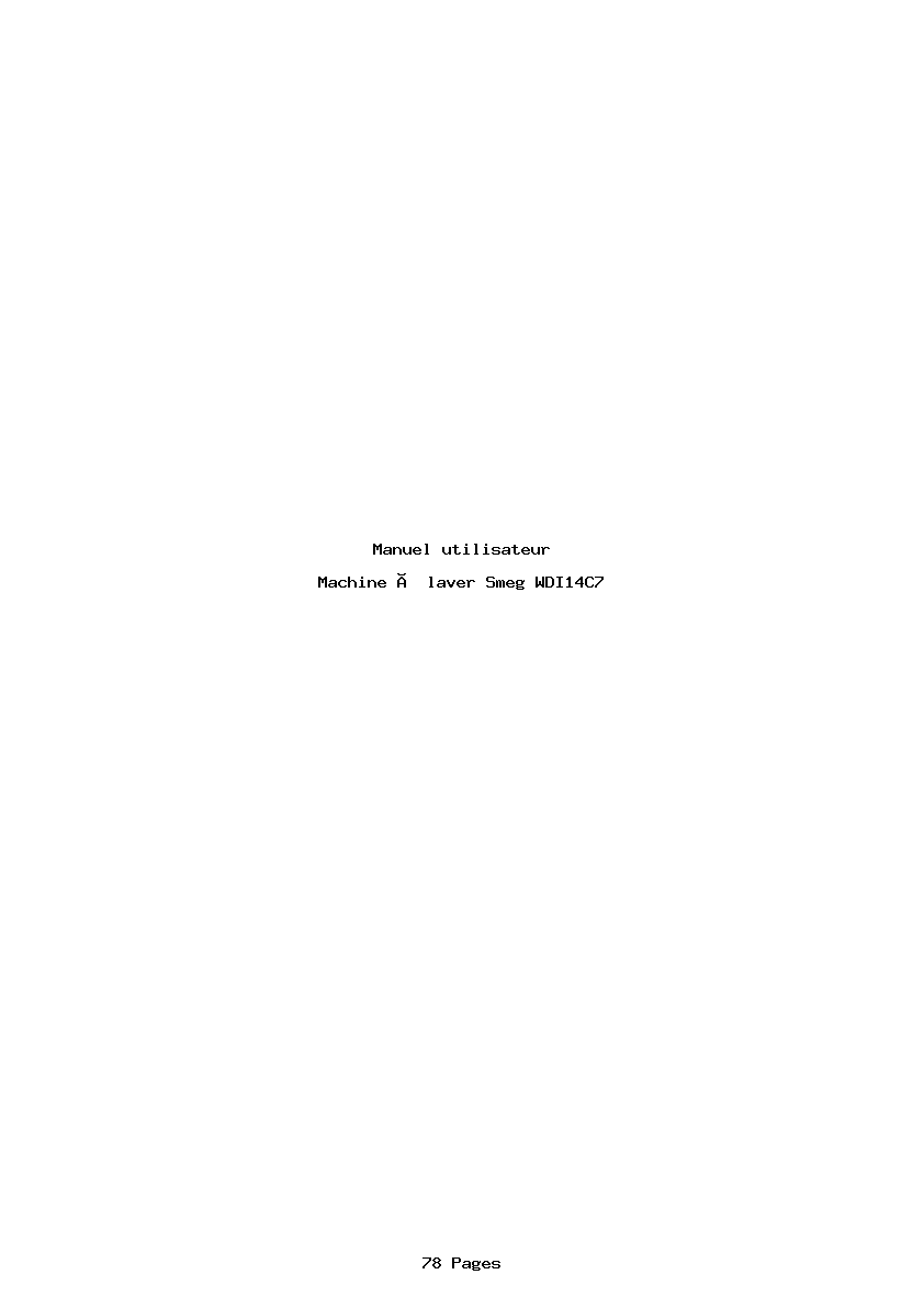 Page 1 de la notice Manuel utilisateur Smeg WDI14C7