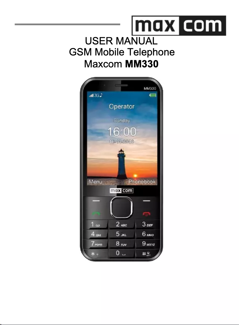 Page 1 de la notice Manuel utilisateur MaxCom Classic MM330 3G