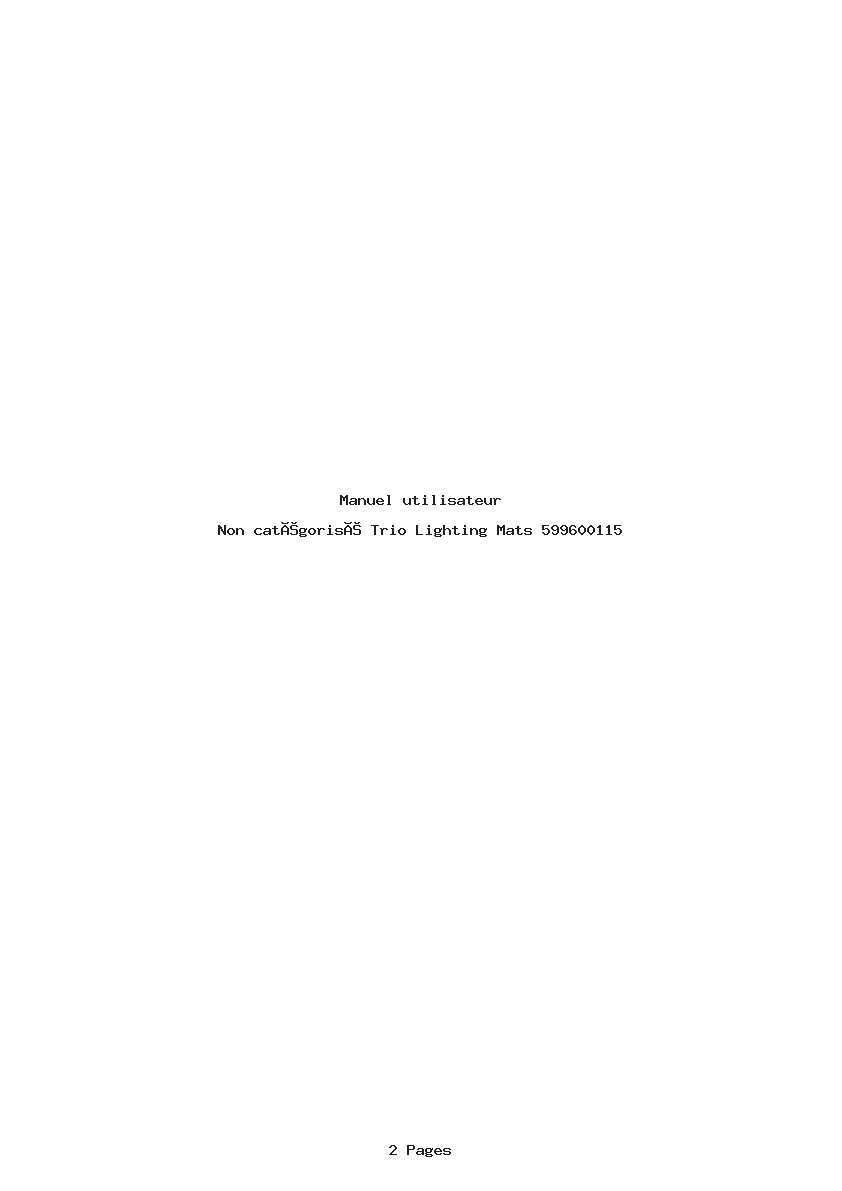 Page 1 de la notice Manuel utilisateur Trio Lighting Mats 599600115