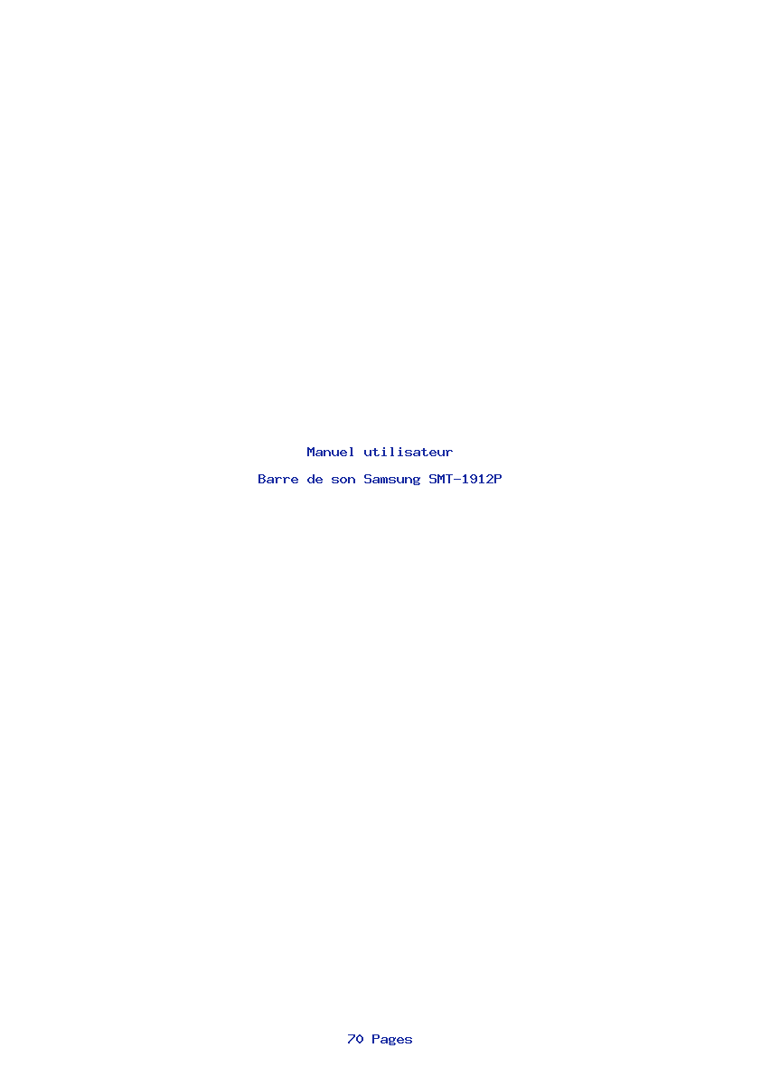 Page 1 de la notice Manuel utilisateur Samsung SMT-1912P