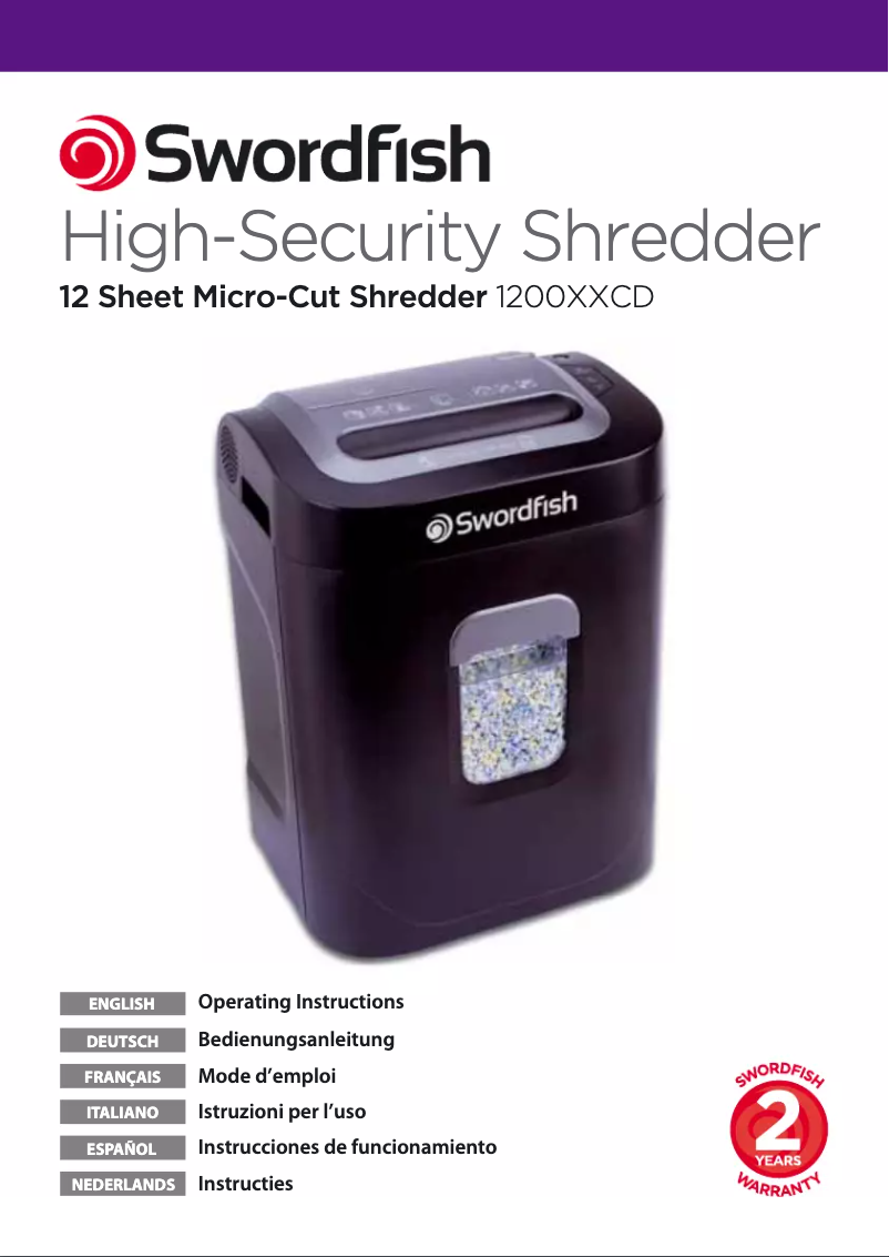 Page 1 de la notice Manuel utilisateur Swordfish 1200XXCD