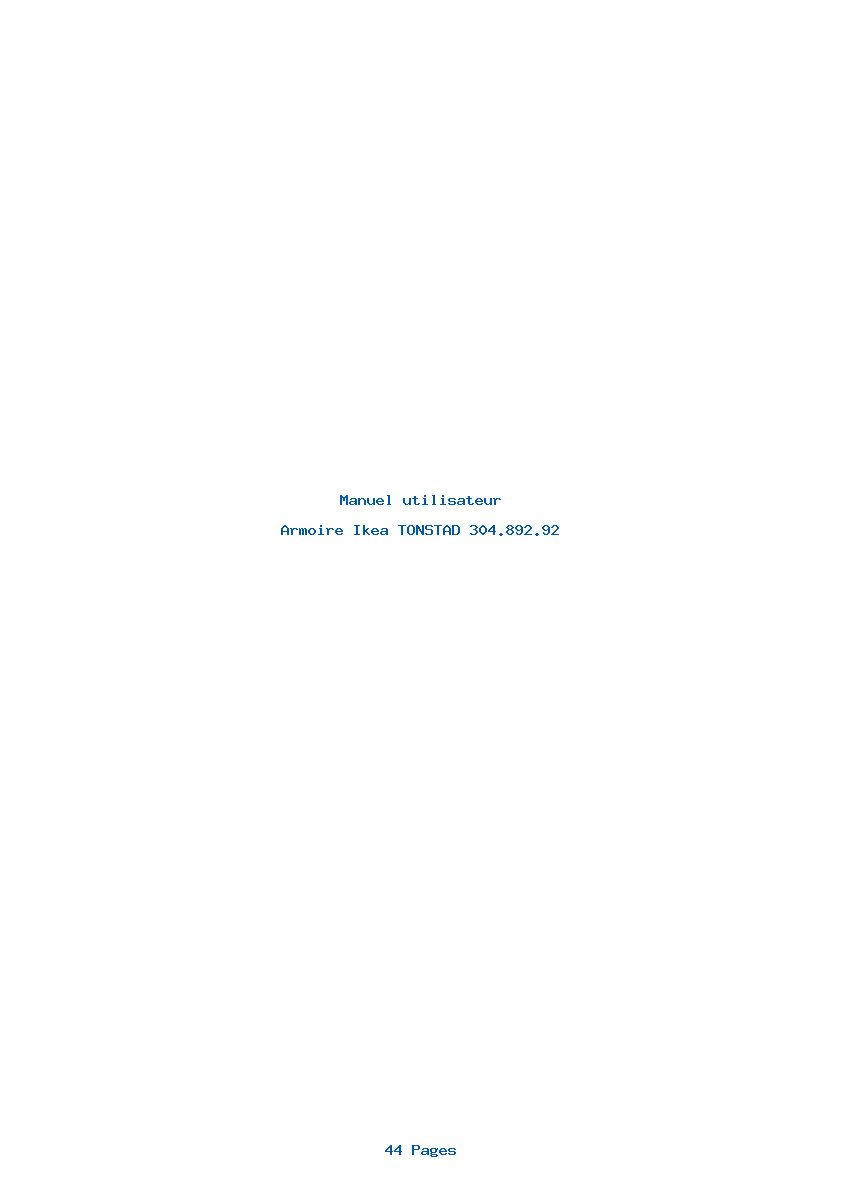 Page 1 de la notice Manuel utilisateur Ikea TONSTAD 304.892.92