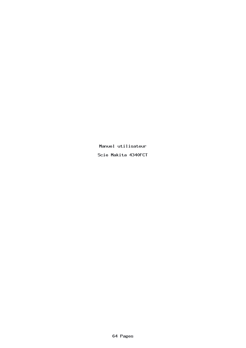 Page 1 de la notice Manuel utilisateur Makita 4340FCT