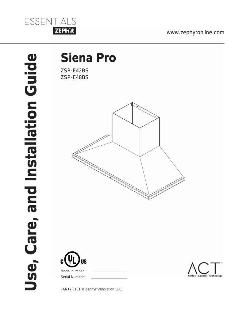 Página 1 del manual Manual de usuario Zephyr ZSPE48BS