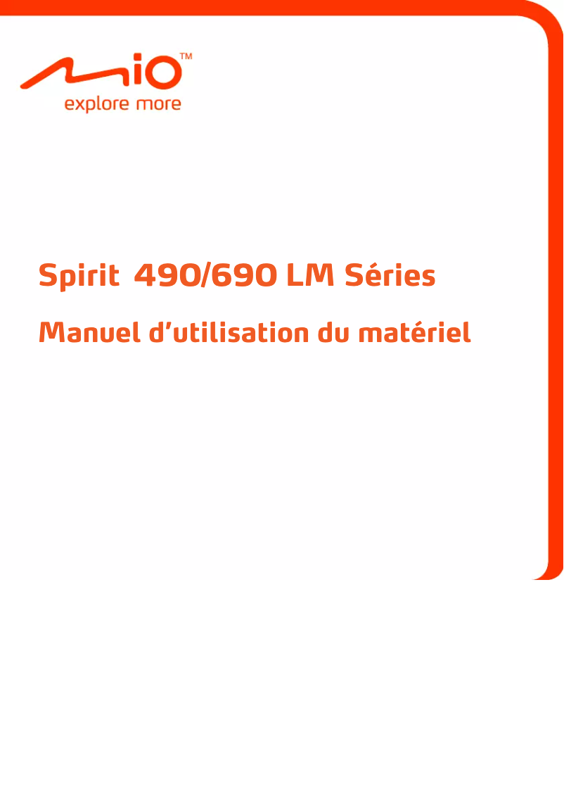 Page 1 de la notice Manuel utilisateur Mio Spirit 690 series