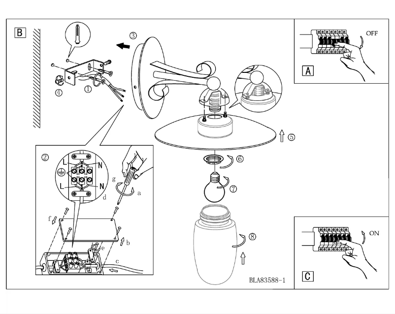 Page 1 de la notice Manuel utilisateur Eglo Milton