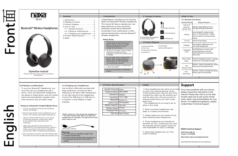 Page 1 de la notice Manuel utilisateur Naxa NE-975