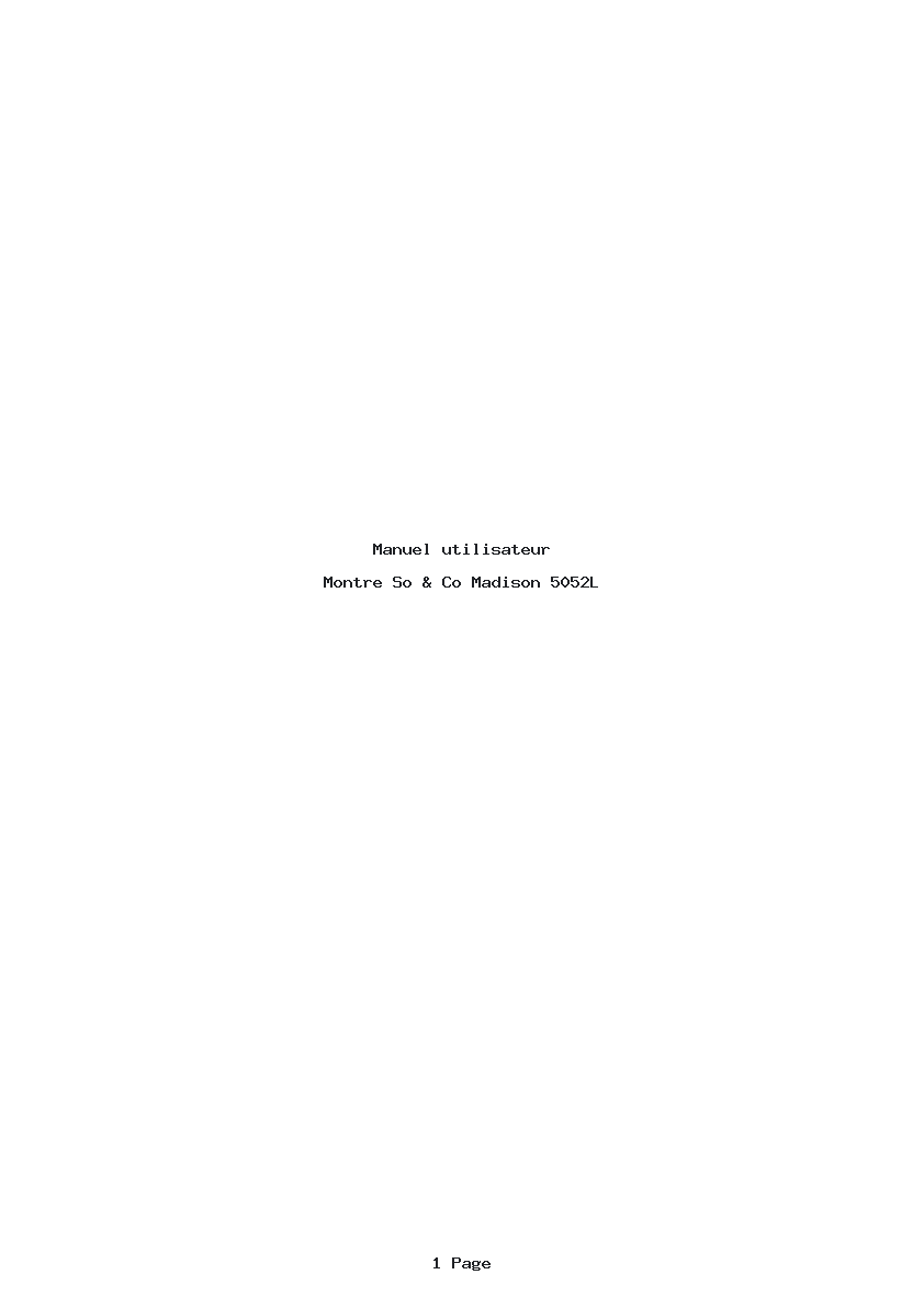 Page 1 de la notice Manuel utilisateur So & Co Madison 5052L