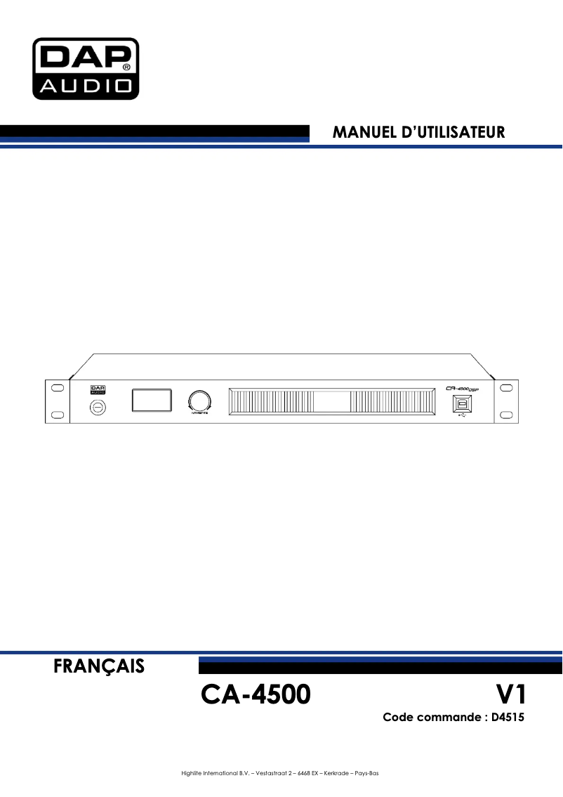 Page 1 de la notice Manuel utilisateur DAP-Audio CA-4500
