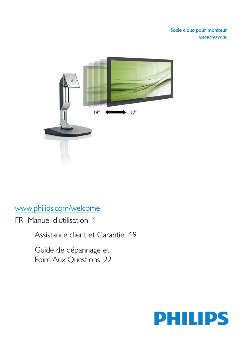 Page 1 de la notice Manuel utilisateur Philips SB4B1927CB