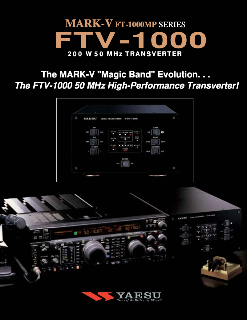 Page 1 de la notice Brochure Yaesu FTV-1000