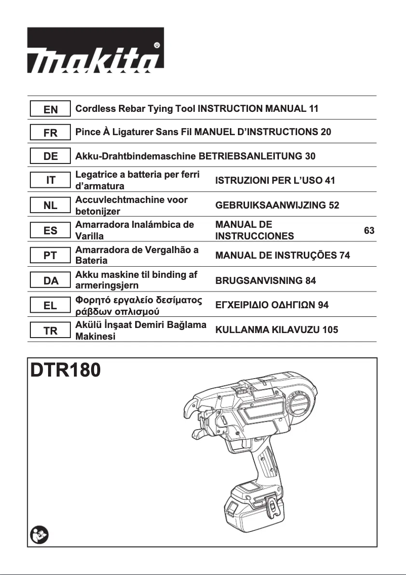Page 1 de la notice Manuel utilisateur Makita DTR180