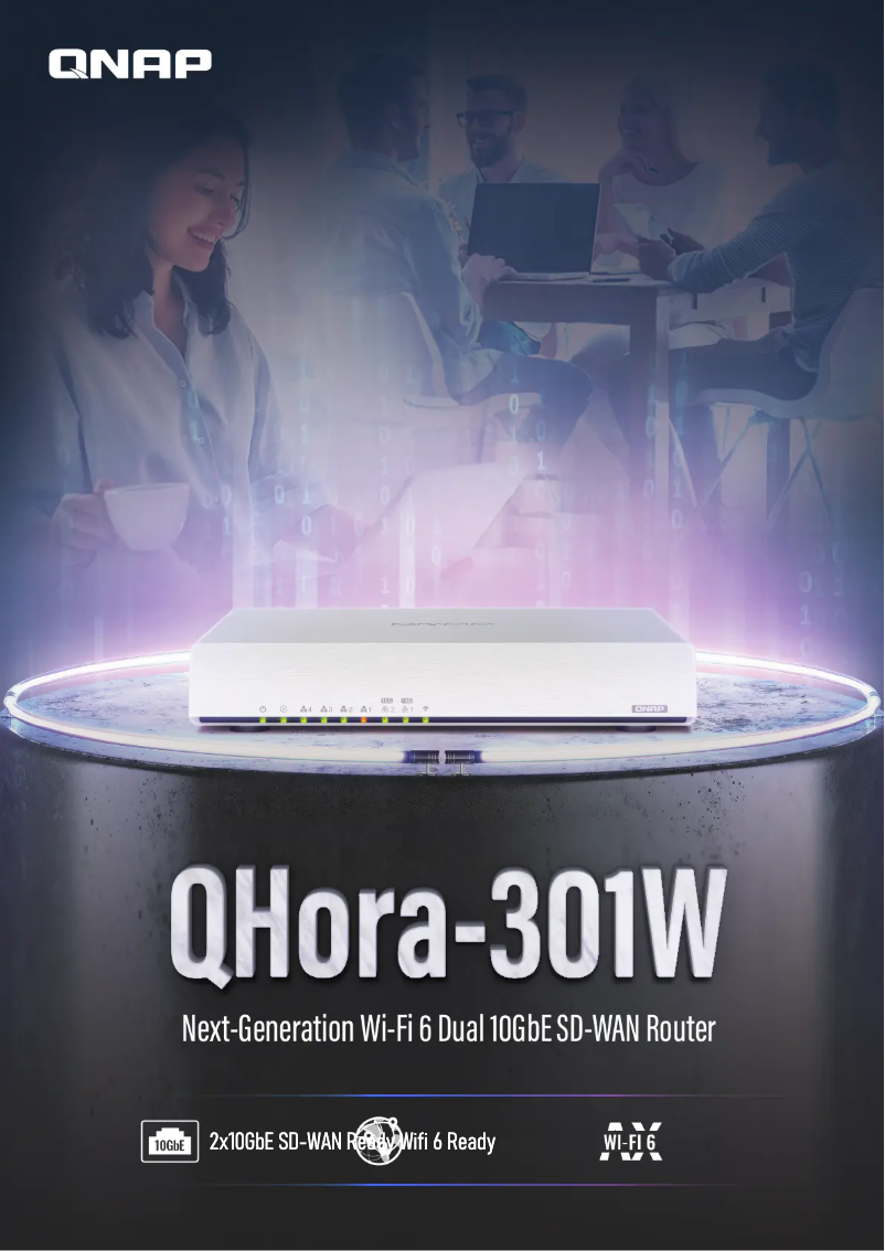 Page 1 de la notice Fiche technique QNAP QHora-301W