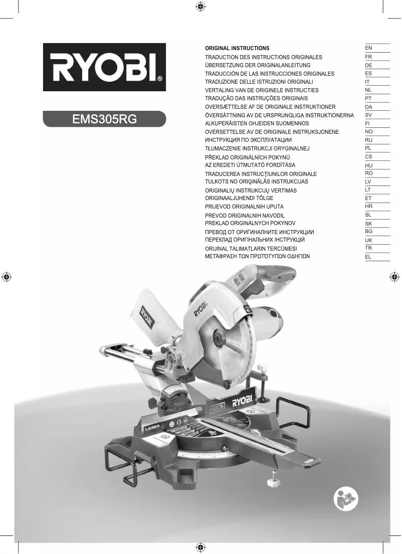 Page 1 de la notice Manuel utilisateur RYOBI EMS305RG