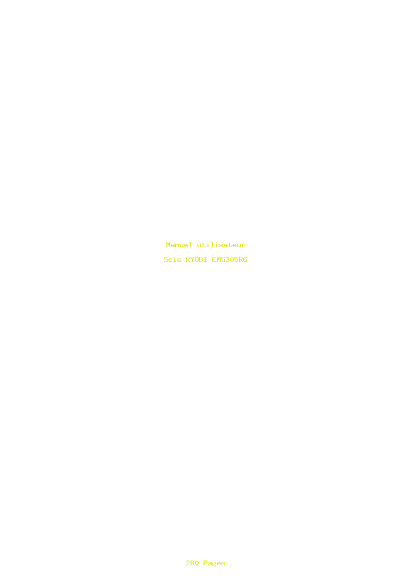 Page 1 de la notice Manuel utilisateur RYOBI EMS305RG