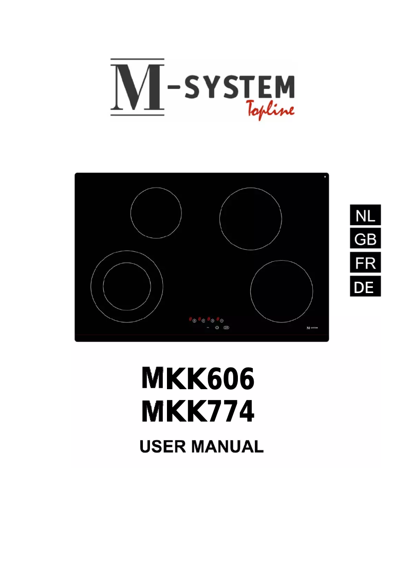 Page 1 de la notice Manuel utilisateur M-System MKK-774