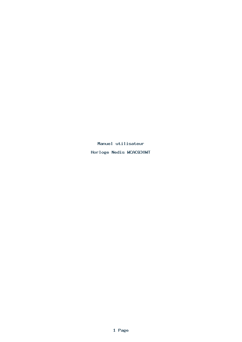 Page 1 de la notice Manuel utilisateur Nedis WCACQ30WT