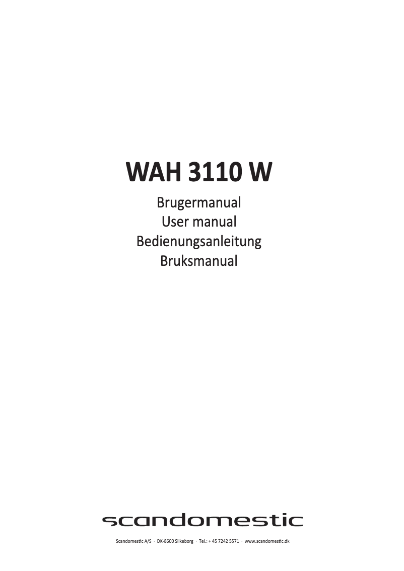Page 1 of the manual User Manual Scandomestic WAH 3110 W
