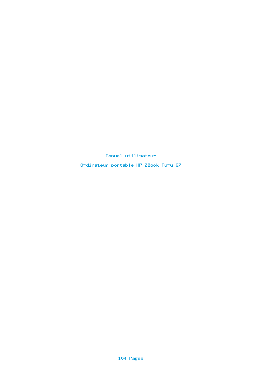 Page 1 de la notice Manuel utilisateur HP ZBook Fury G7