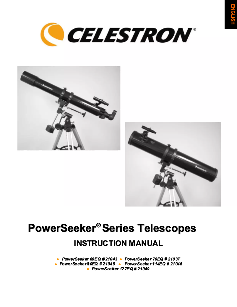 Page 1 de la notice Manuel utilisateur Celestron PowerSeeker 80