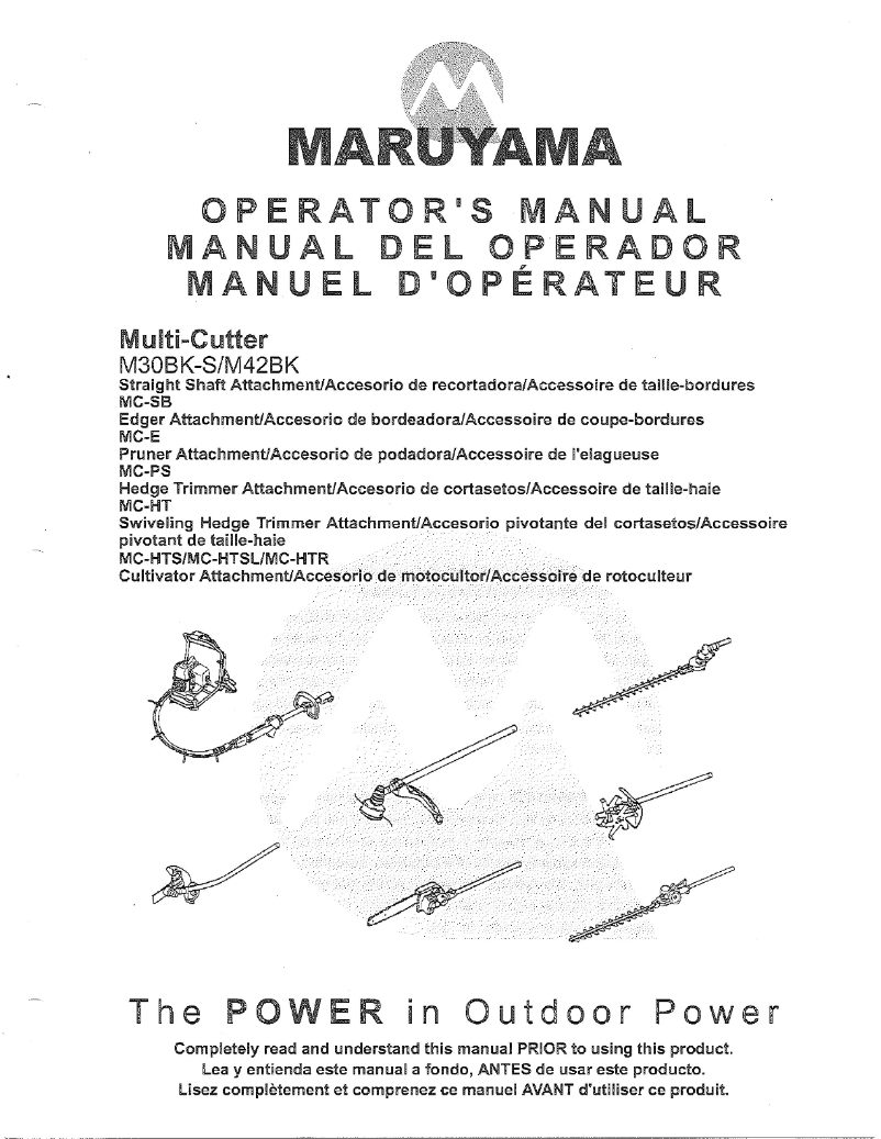 Page 1 de la notice Manuel utilisateur Maruyama MC-SB