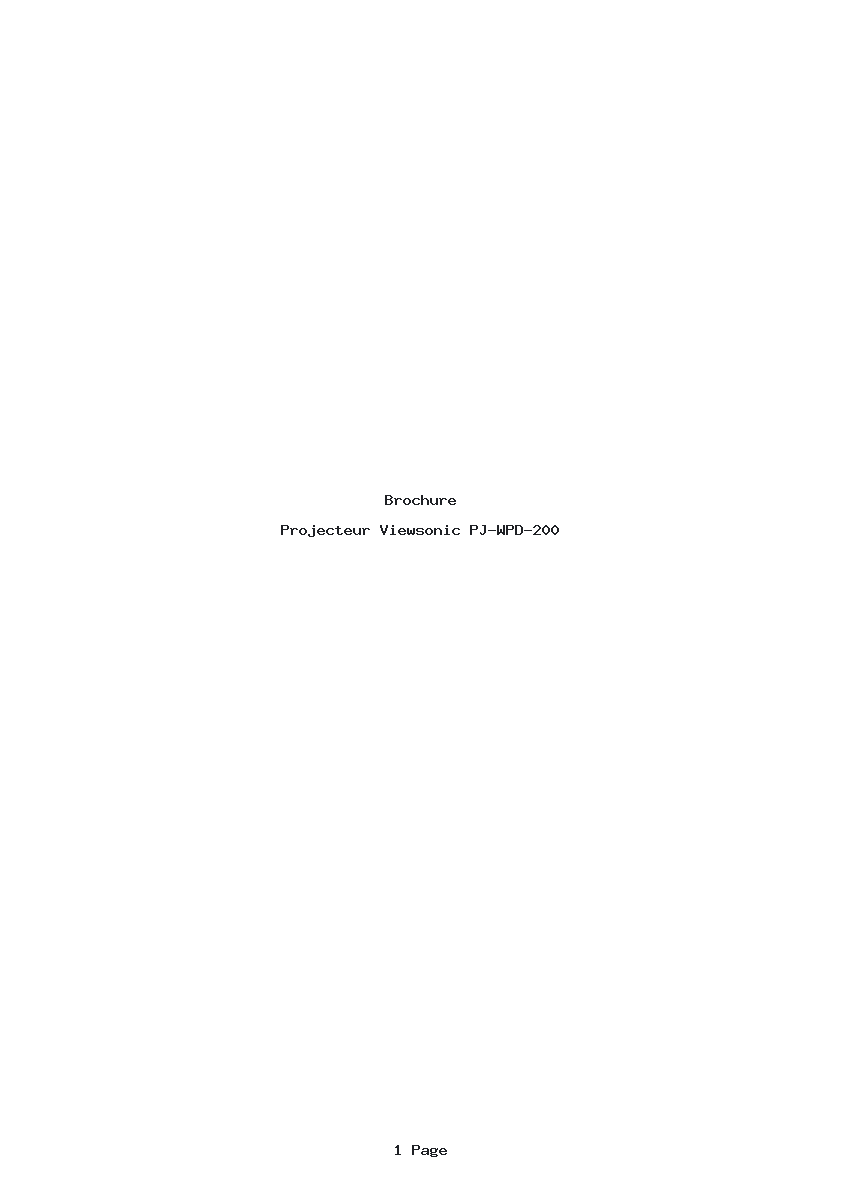 Page 1 de la notice Brochure Viewsonic PJ-WPD-200