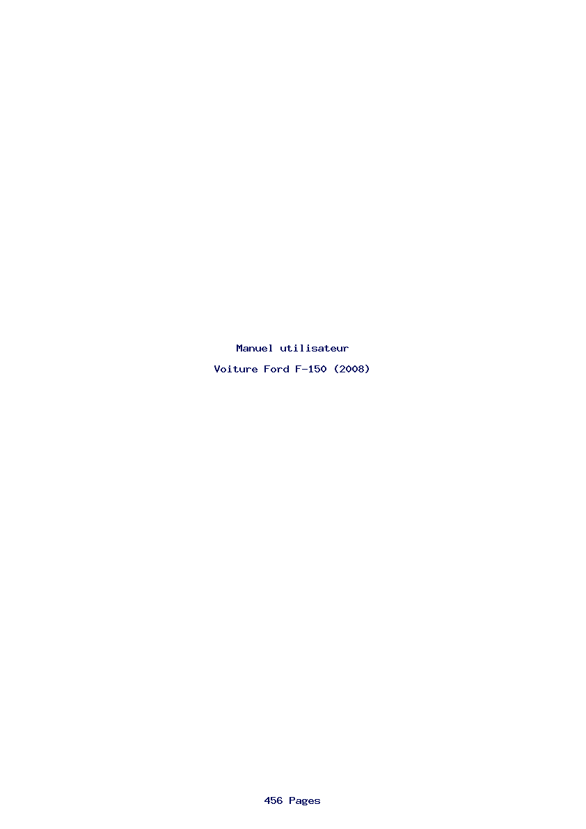 Page 1 de la notice Manuel utilisateur Ford F-150 (2008)