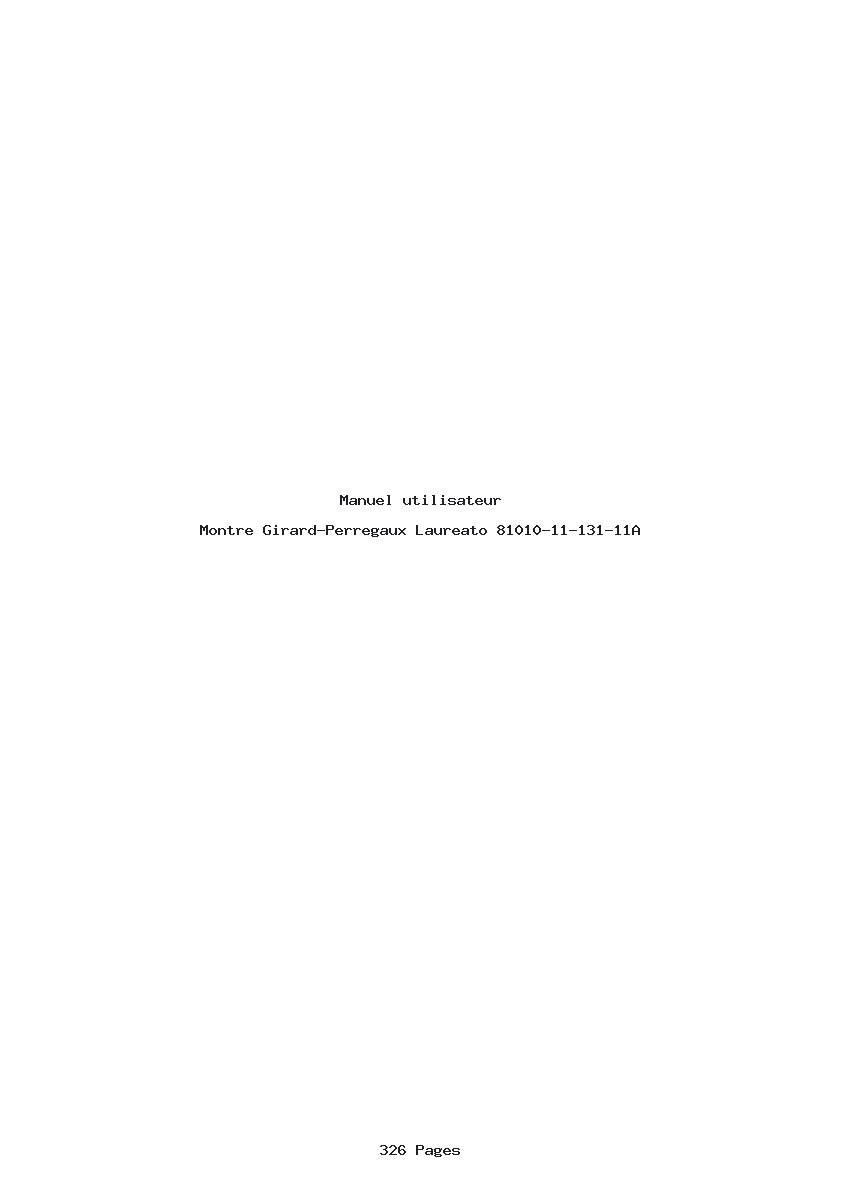 Page 1 de la notice Manuel utilisateur Girard-Perregaux Laureato 81010-11-131-11A
