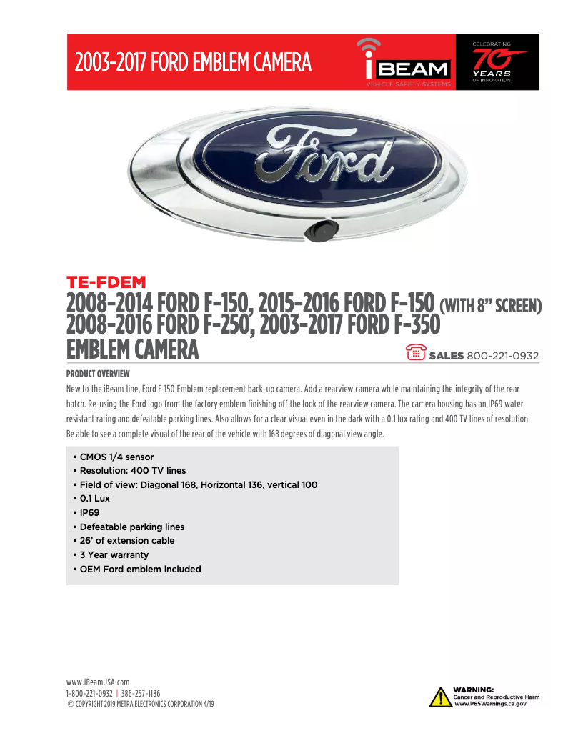 Página 1 del manual Ficha técnica Metra TE-FDEM