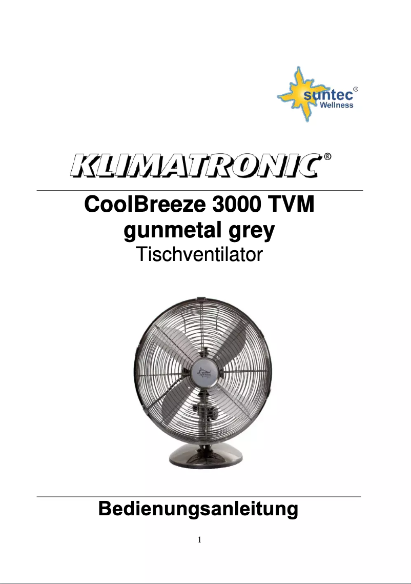 Página 1 del manual Manual de usuario Suntec CoolBreeze 3000 TVM