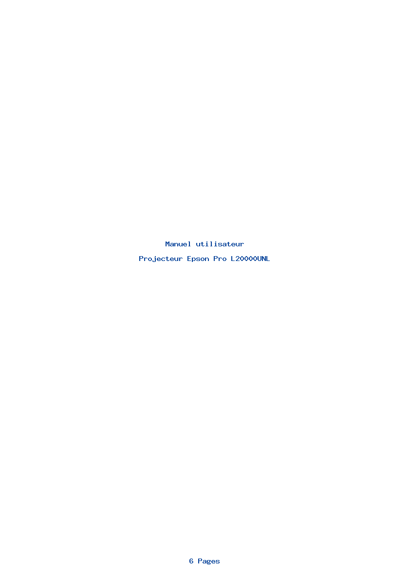 Image de la première page du manuel de l'appareil Pro L20000UNL