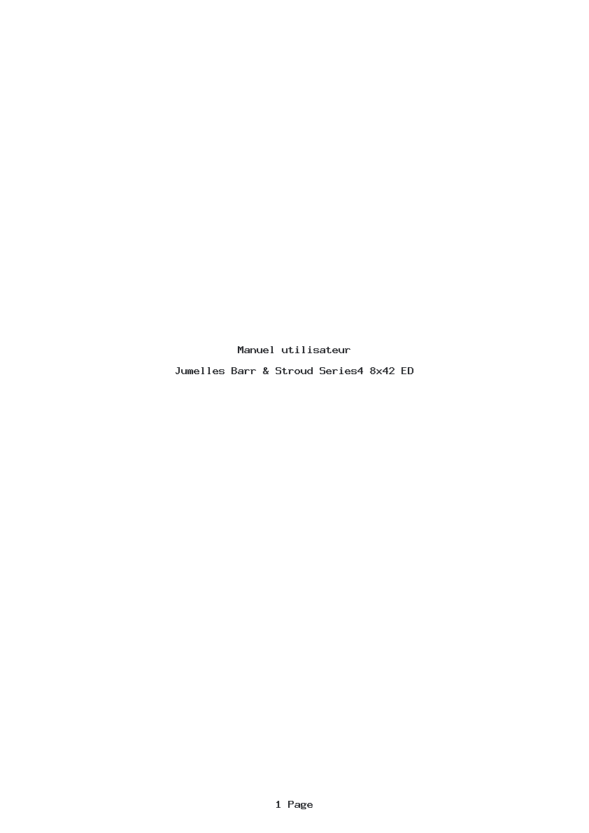 Page 1 de la notice Manuel utilisateur Barr & Stroud Series4 8x42 ED