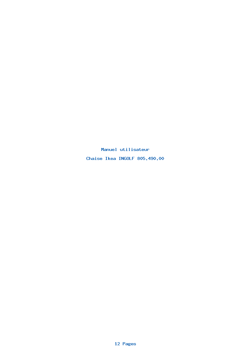 Page 1 de la notice Manuel utilisateur Ikea INGOLF 805.490.00