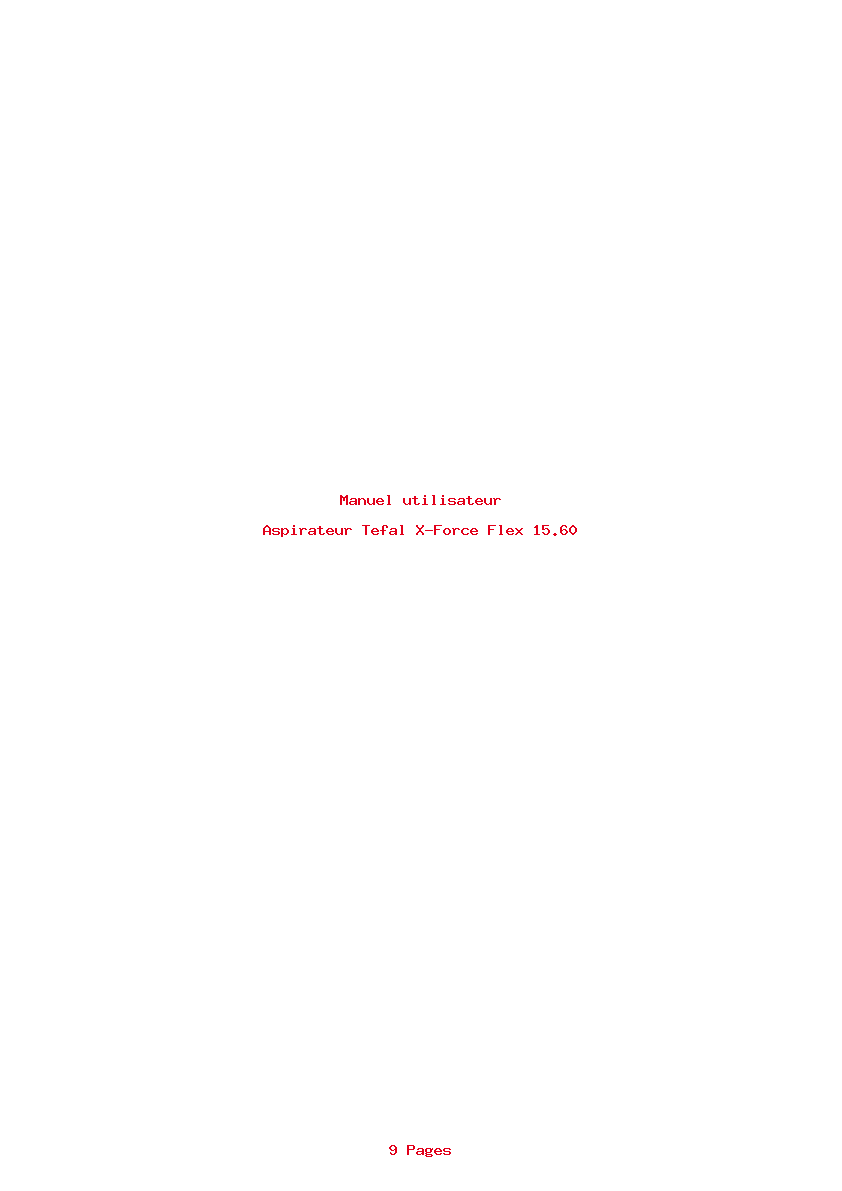 Page 1 de la notice Manuel utilisateur Tefal X-Force Flex 15.60