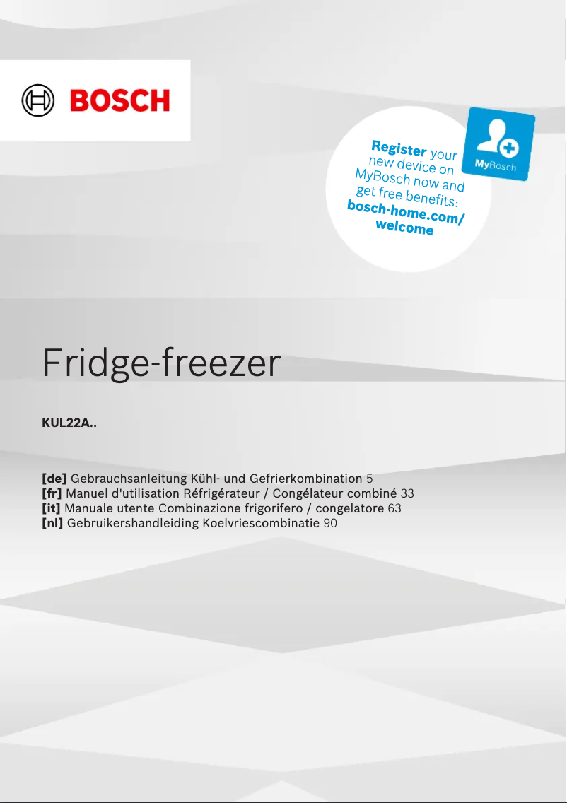 Page 1 de la notice Fiche technique Bosch KUL22ADD0