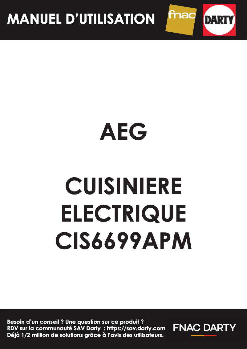 Page 1 de la notice Manuel utilisateur AEG CIS6699APM
