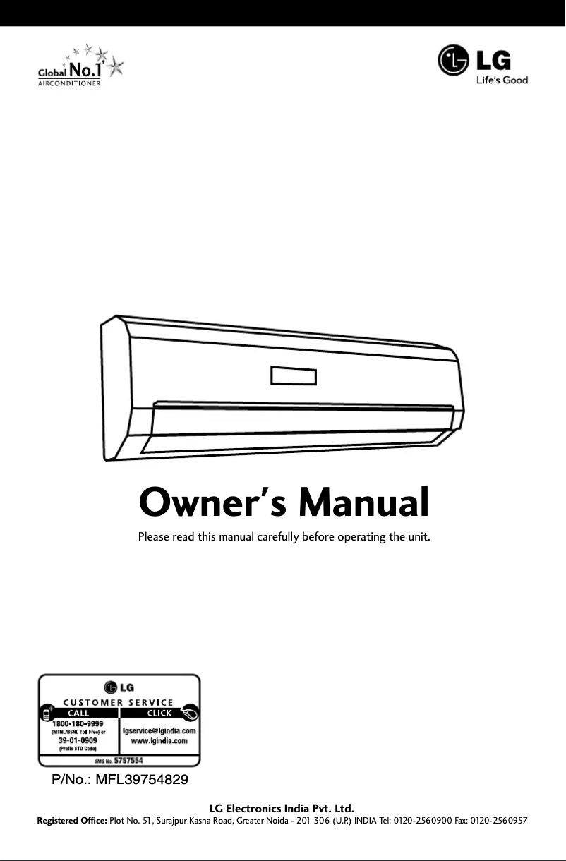 Page 1 of the manual User Manual LG LSA6AW2VT1