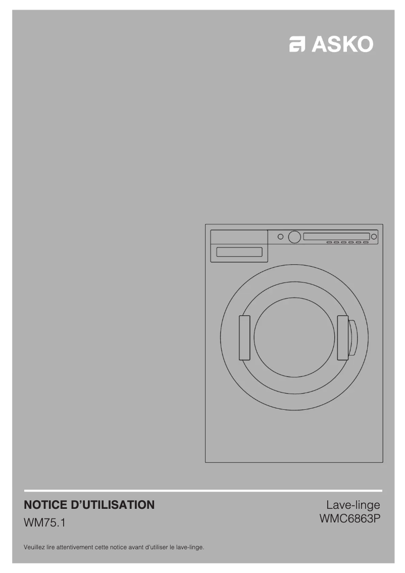 Page 1 de la notice Manuel utilisateur Asko WMC6863P