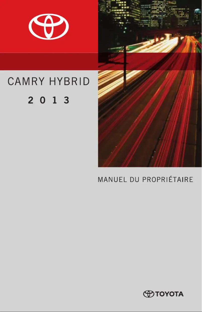 Page 1 de la notice Manuel utilisateur Toyota Camry Hybrid (2013)