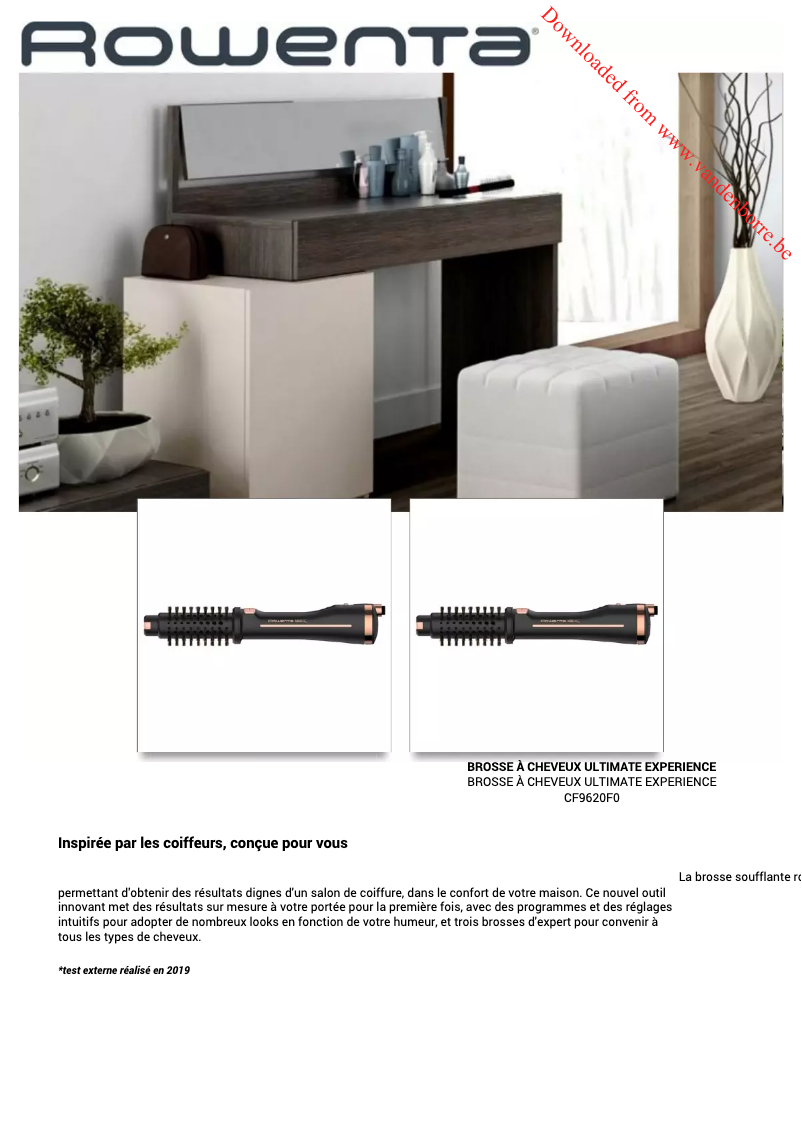 Page 1 de la notice Manuel utilisateur Rowenta Ultimate Experience CF9620F0