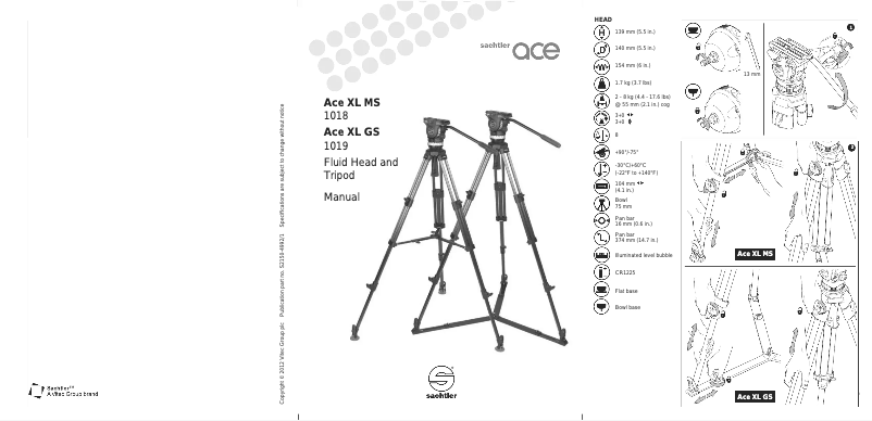 Página 1 del manual Manual de usuario Sachtler Ace XL