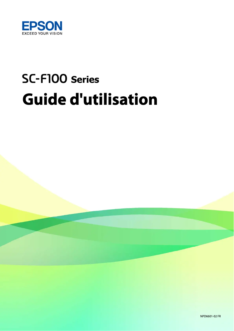 Page 1 de la notice Manuel utilisateur Epson SureColor SC-F100