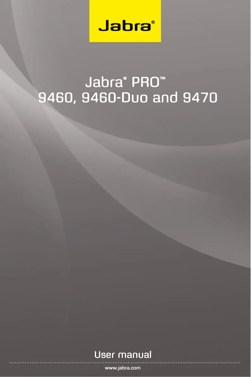 Page 1 de la notice Manuel utilisateur Jabra Pro 9460 Mono