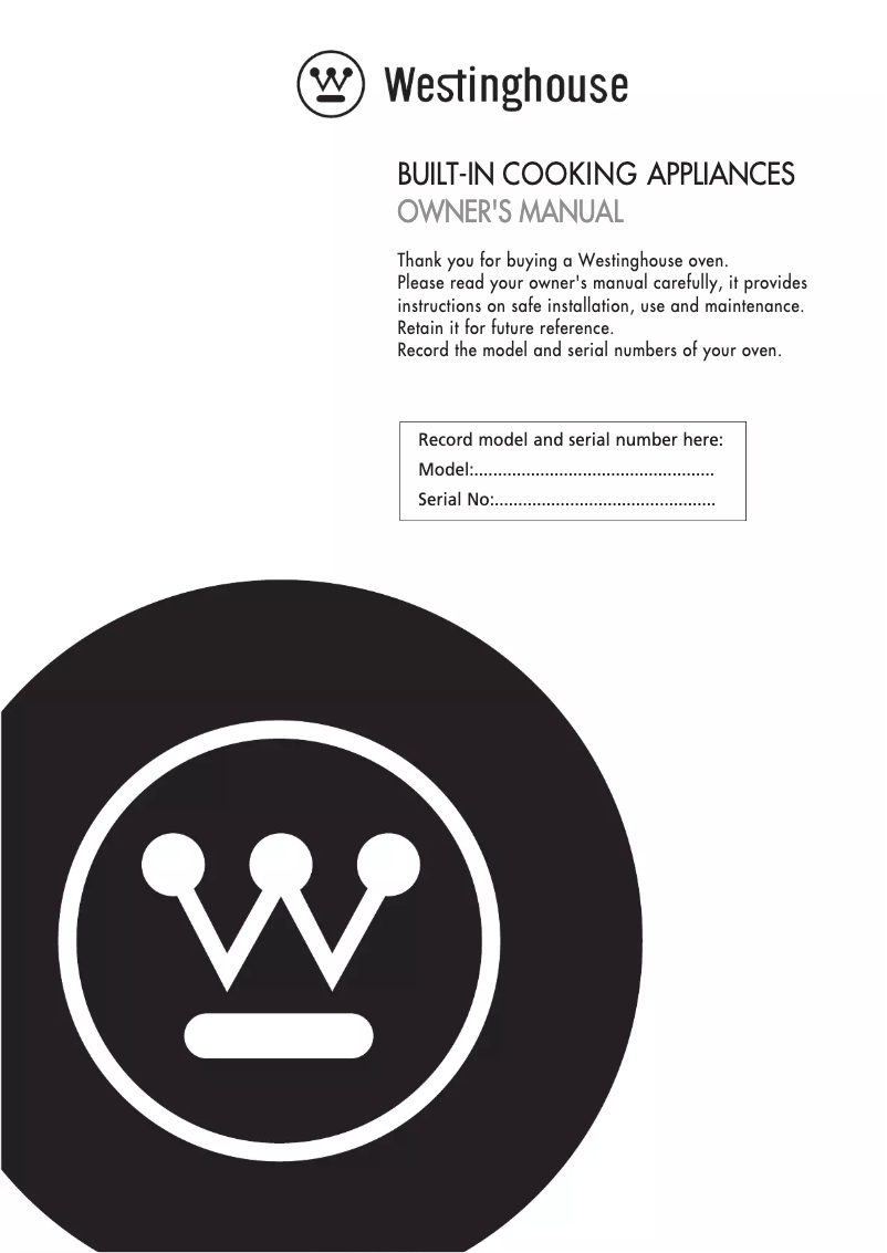 Página 1 del manual Manual de usuario Westinghouse POP783S